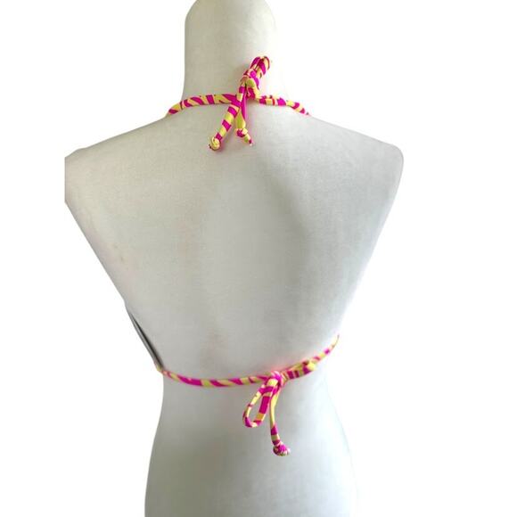 Princess Polly Swim 2 Pc Set Bikini Top Wrap Sarong Skirt Pink Yellow Zebra 10 - Picture 7 of 16